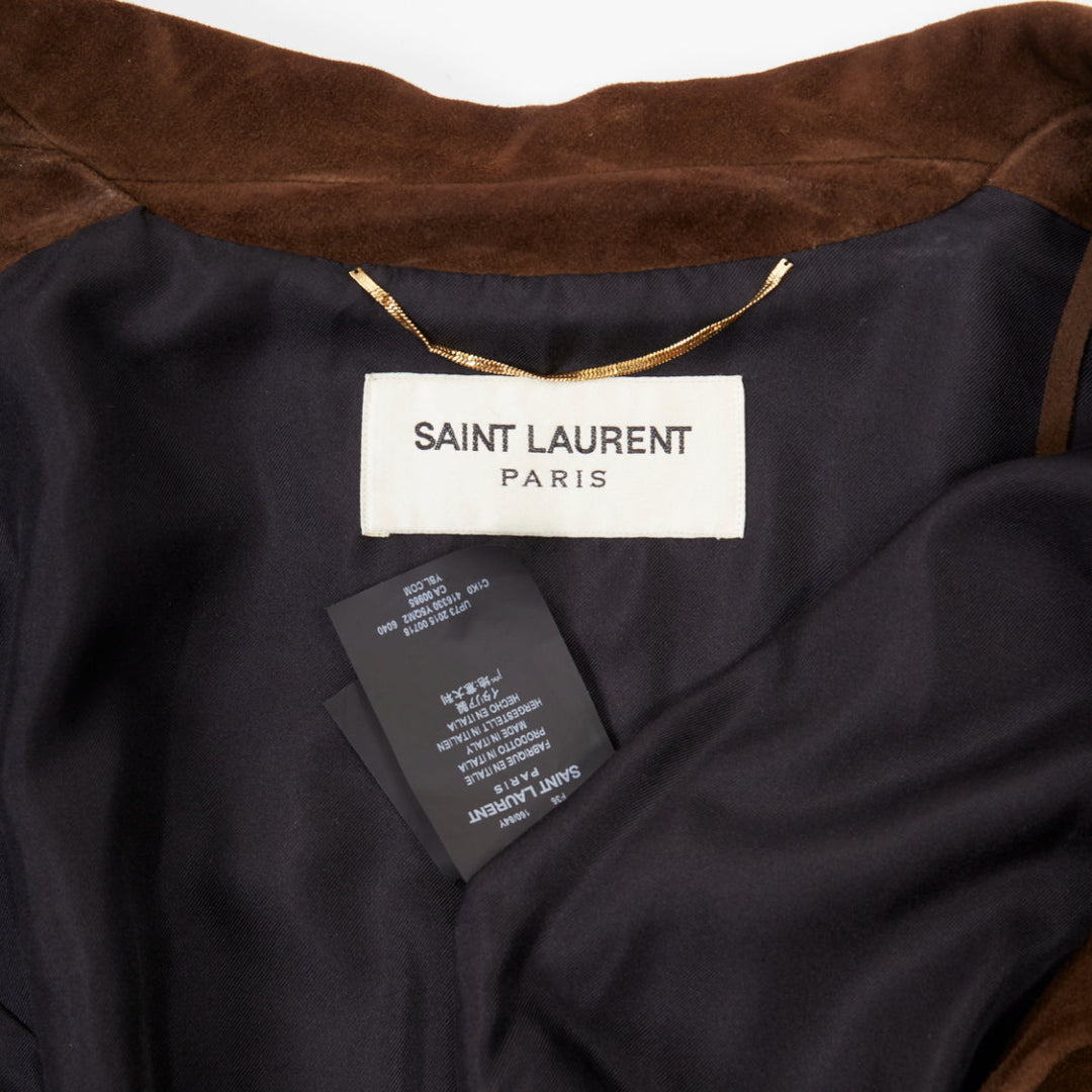 SAINT LAURENT 2015 goat suede western fringe wide sleeve cape jacket FR 36 S
