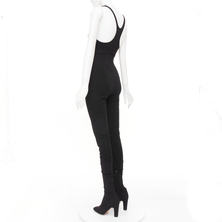 ALEXANDRE VAUTHIER COUTURE black tank jumpsuit pantashoes heel boots EU40
