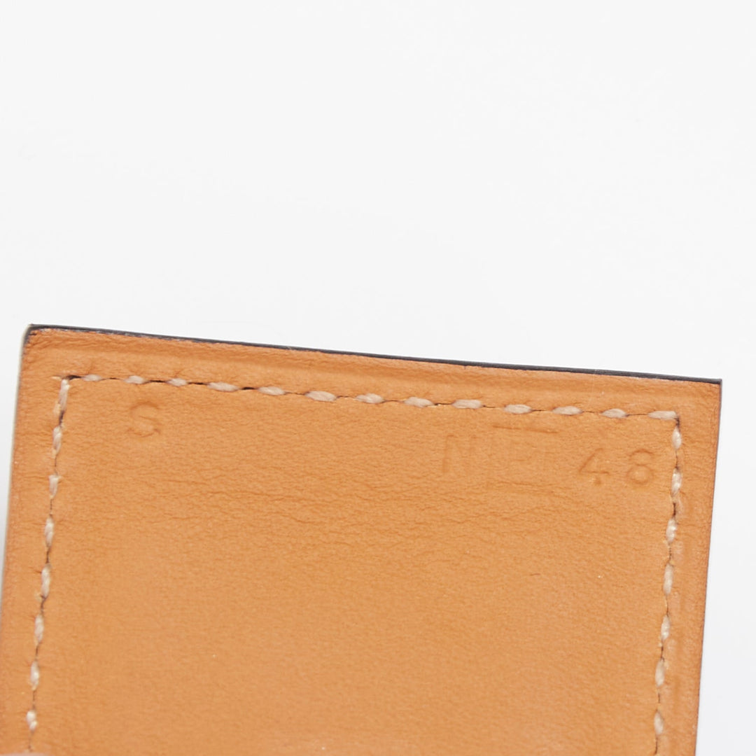 HERMES Collier de Chien black matte scaled leather gold hardware cuff bracelet
