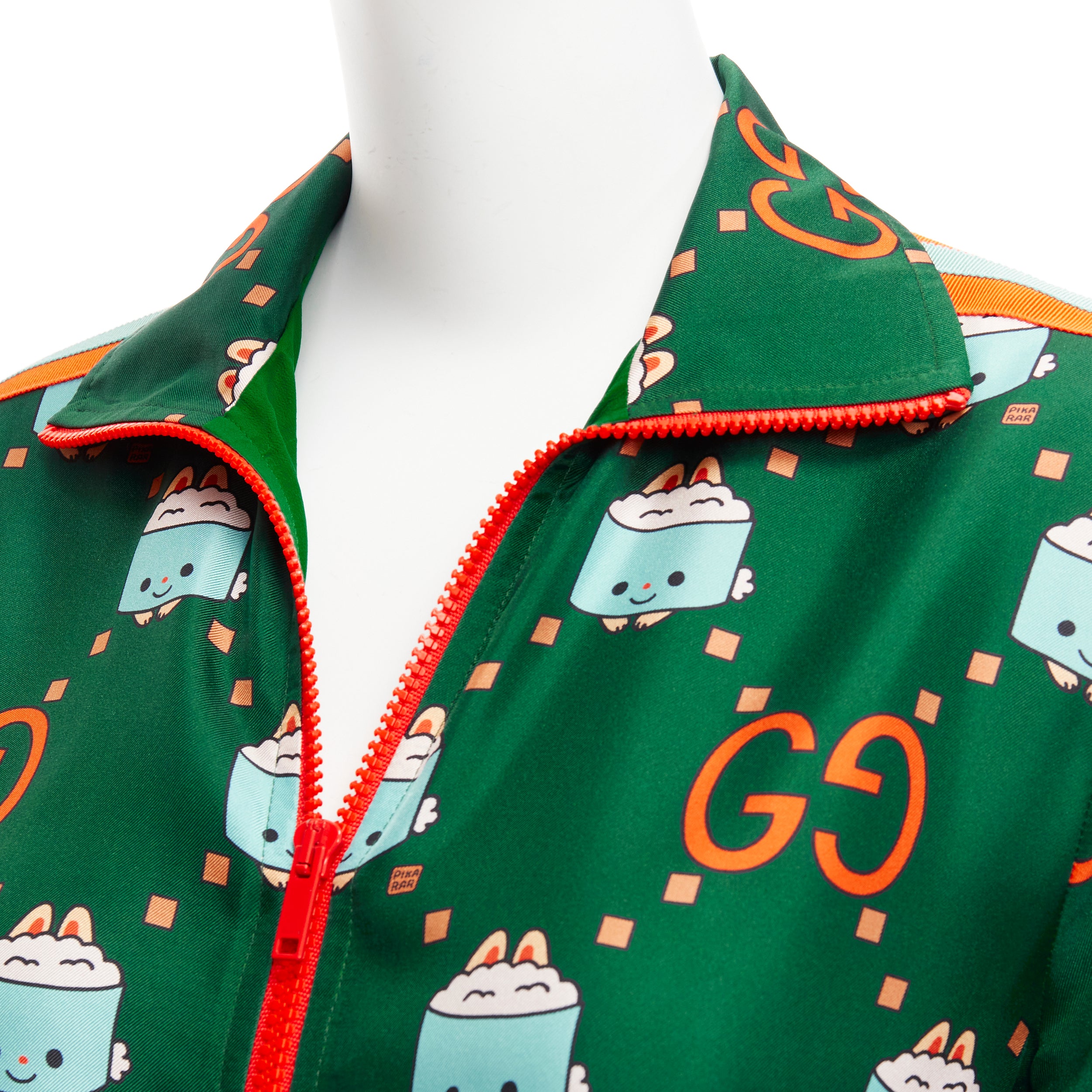 GUCCI その他ジャケット GUCCI sz IT 46 US S Mens Grotesque Lion Garden Print Silk