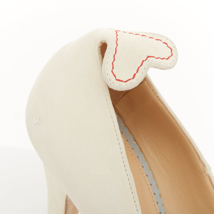CHARLOTTE OLYMPIA 2011 Dolly cream suede gold island platform pumps EU36