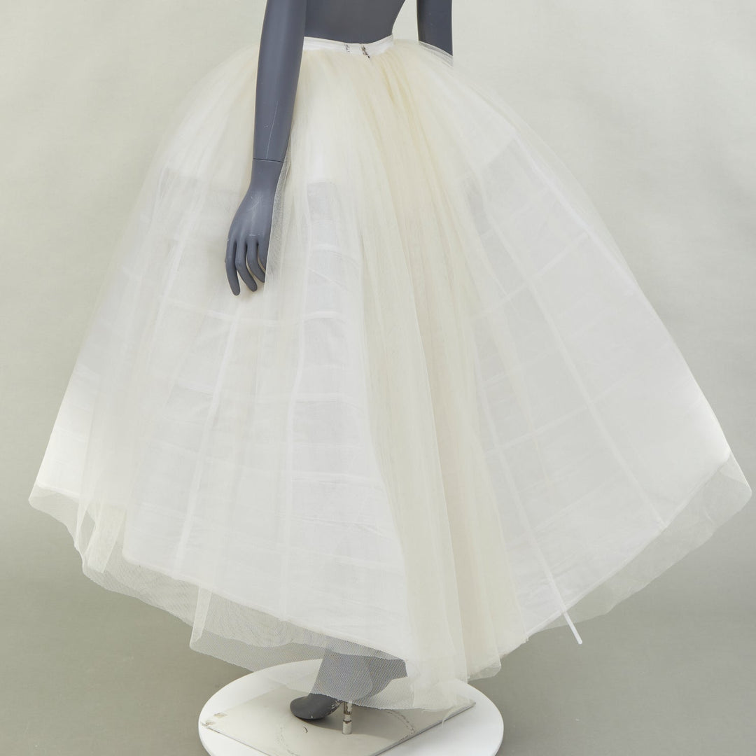 ALEXANDRE VAUTHIER cream white tulled caged crinoline full skirt