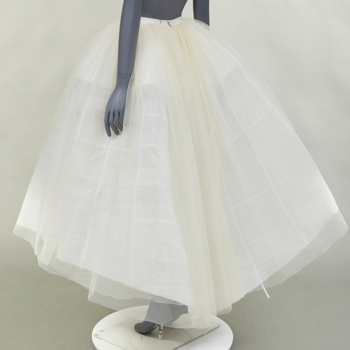 ALEXANDRE VAUTHIER cream white tulled caged crinoline full skirt