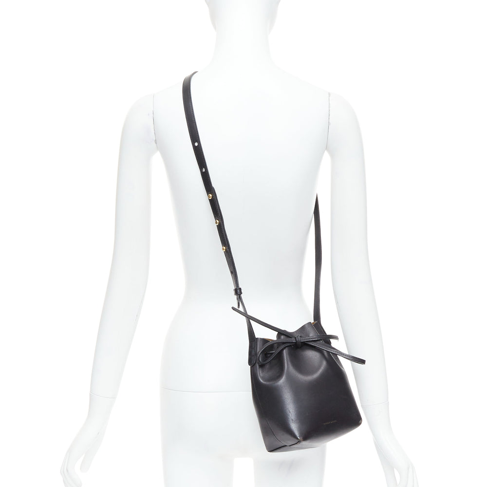 Female mannequin wearing Mansur Gavriel 2015 Black Leather Women Bag in Size  | Available at JHROP