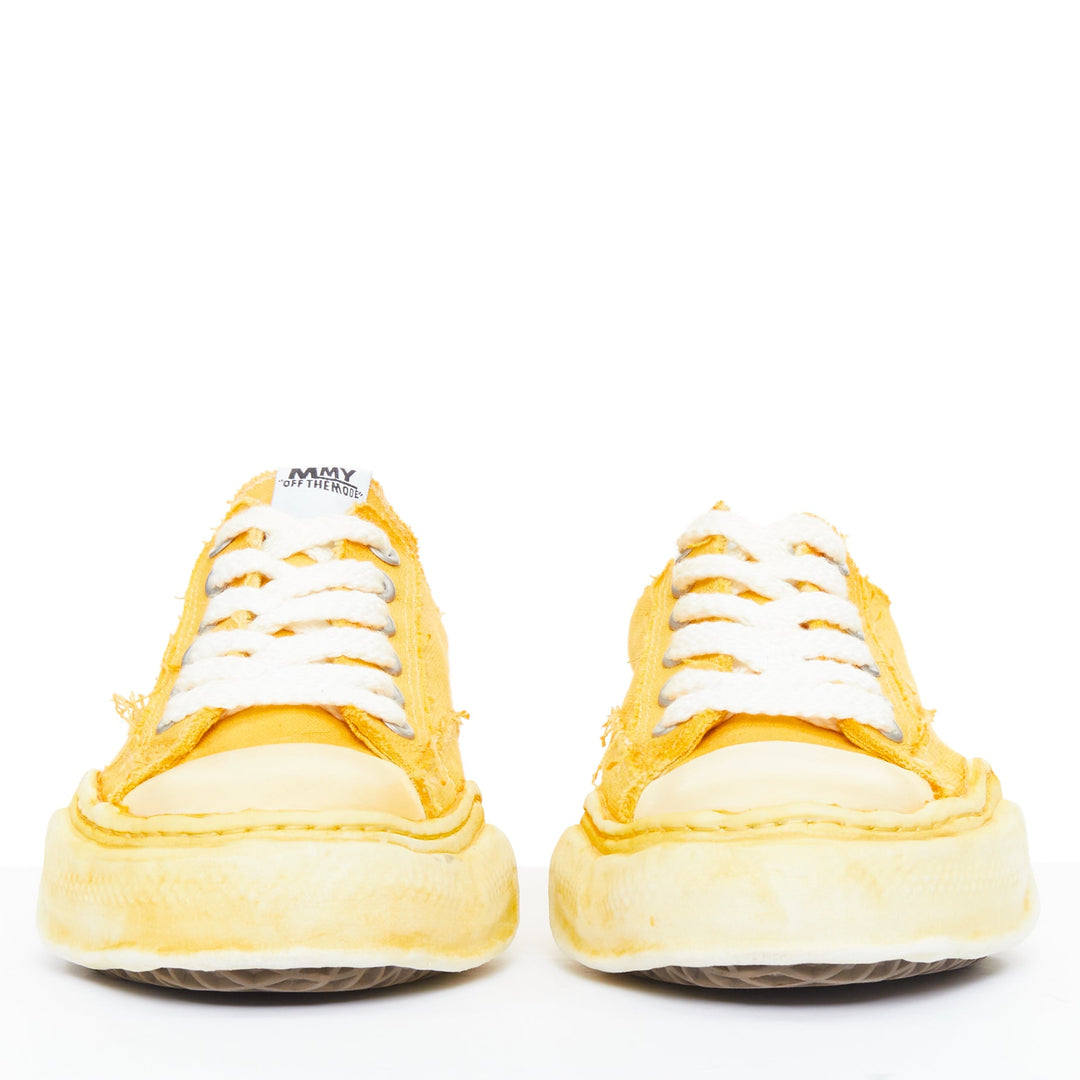 MAISON MIHARA YASUHIRO Peterson Overdyed yellow canvas melted sole sneakers EU42