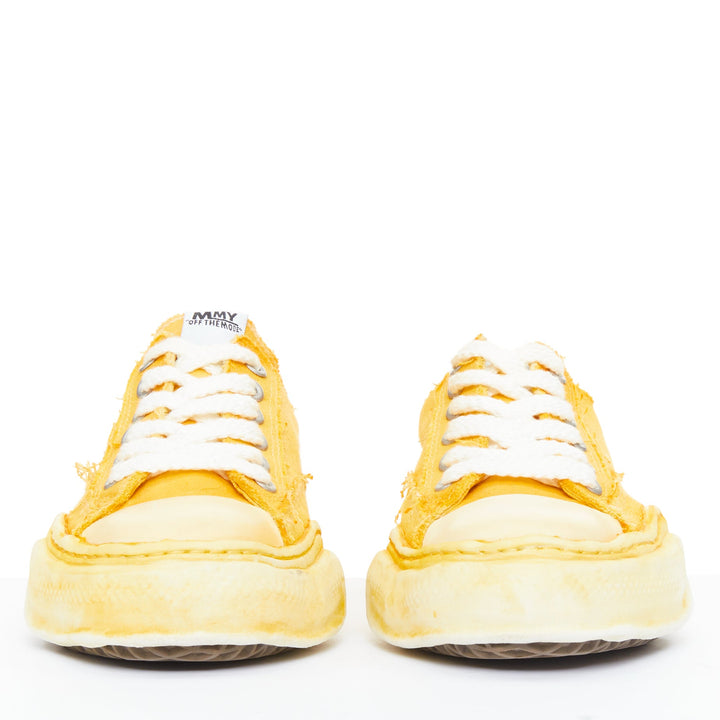MAISON MIHARA YASUHIRO Peterson Overdyed yellow canvas melted sole sneakers EU42