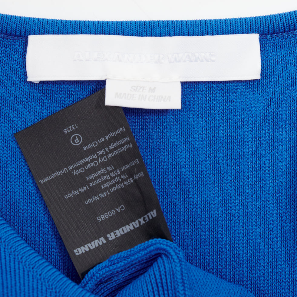 ALEXANDER WANG electric blue half peplum crew neck knitted dress M