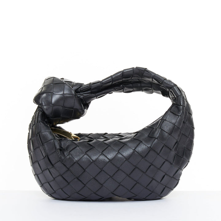 BOTTEGA VENETA 2020 Mini Jodie black Intrecciato nappa leather hobo handbag bag