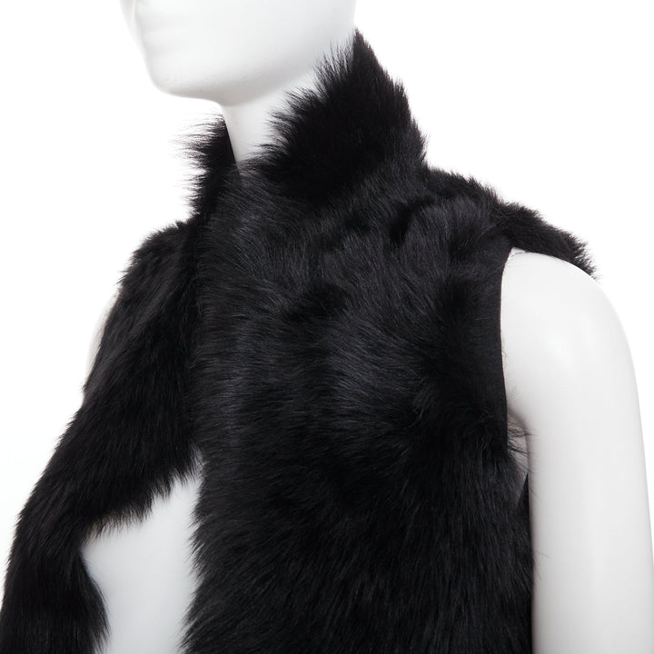 WHISTLES black 100% lamb leather fur high vest jacket XS
