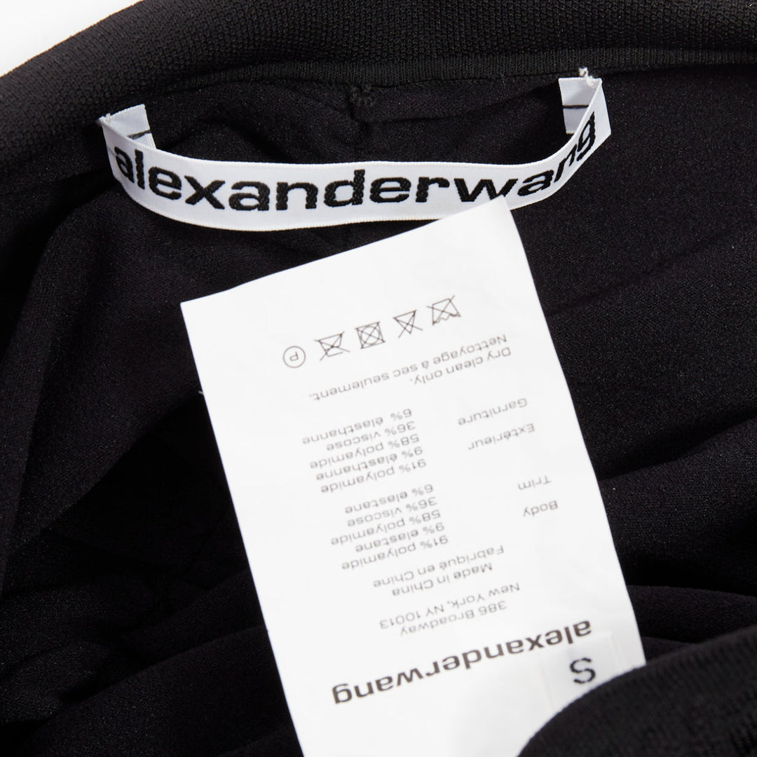ALEXANDER WANG black ruched gathered high waisted pencil skirt S
