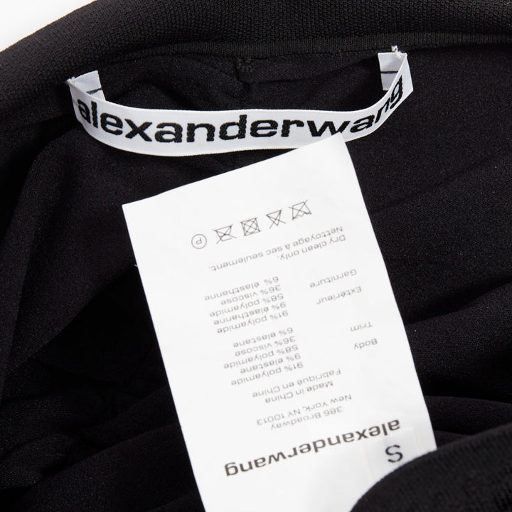 ALEXANDER WANG black ruched gathered high waisted pencil skirt S