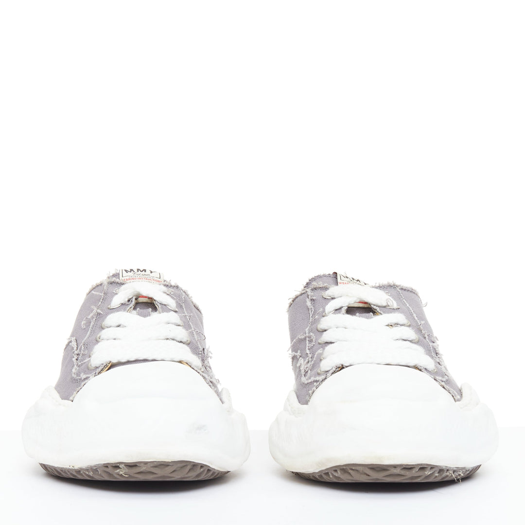 MIHARA YASUHIRO Hank grey canvas OG sole distressed low top sneakers