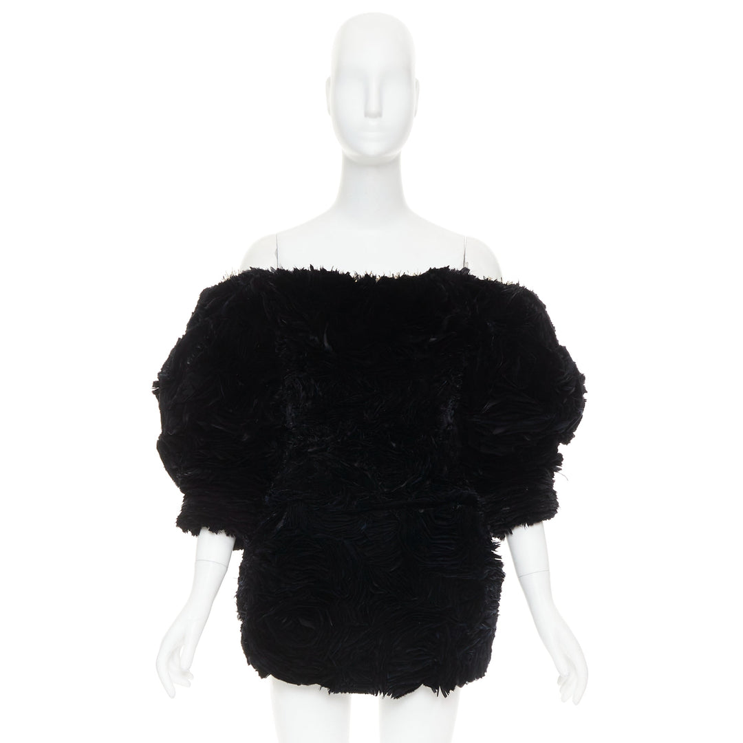 rare ALEXANDRE VAUTHIER COUTURE SS2020 Runway Lemarie laser cut feather dress