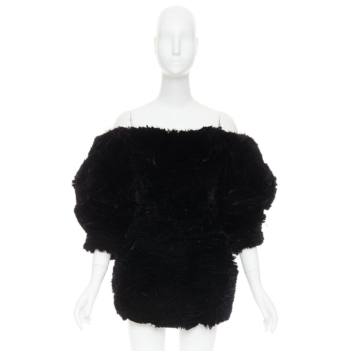 rare ALEXANDRE VAUTHIER COUTURE SS2020 Runway Lemarie laser cut feather dress