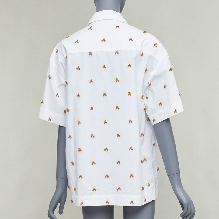 JACQUEMUS 2021 L'amour La Chemise Ble white glass embellished shirt FR34 XS