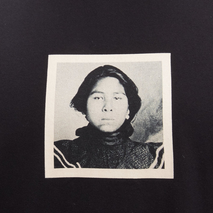 GIVENCHY black cotton women portrait print crew neck tshirt M