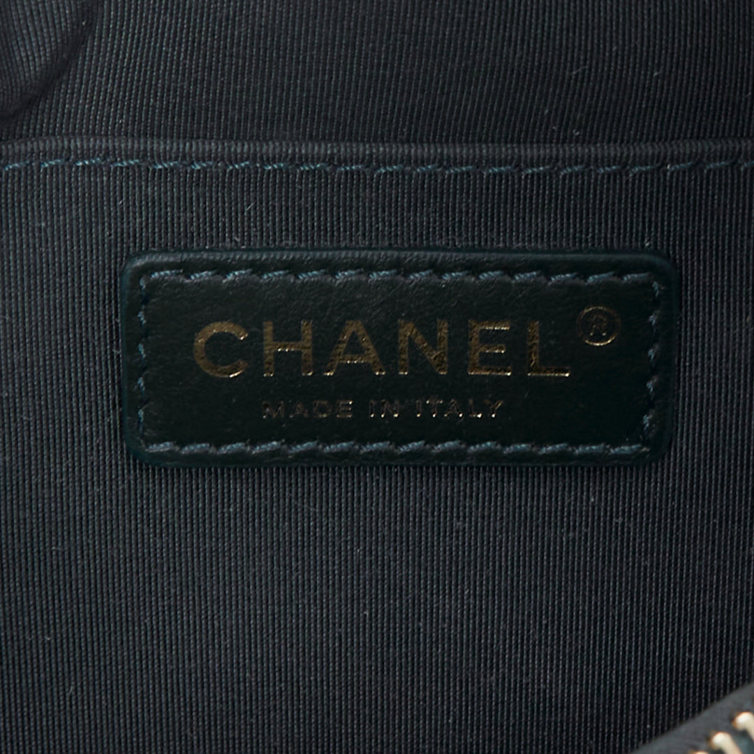 CHANEL Bi Classic green textured leather gold CC logo waist bag