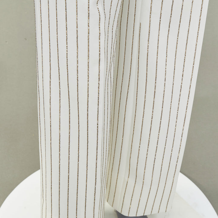 ALEXANDRE VAUTHIER COUTURE SS2020 Runway crystal pinstripe straight pants FR36 S