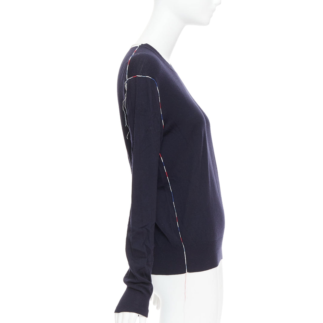 OLD CELINE Phoebe Philo navy multicolor yarns anagram logo sweater