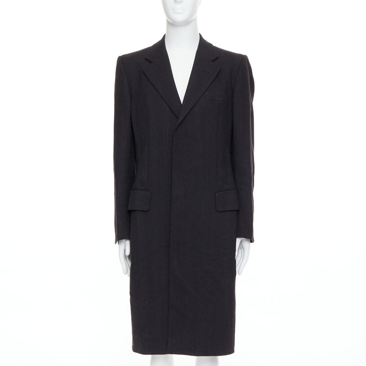 YVES SAINT LAURENT Rive Gauche Vintage grey 100% wool oversized coat FR48 M