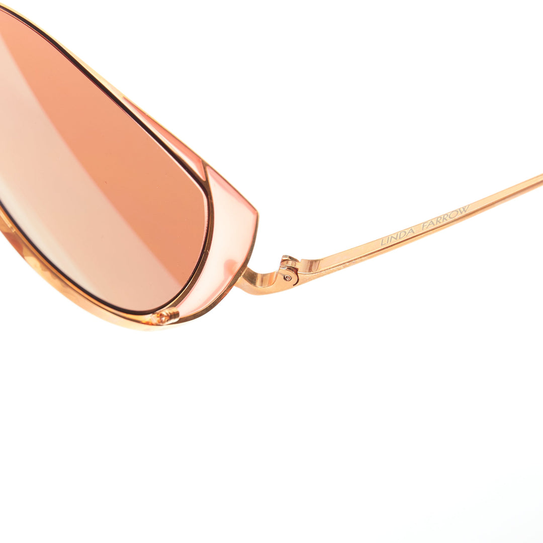 LINDA FARROW Des Voeux LFL855/6 rose gold peach cat eye sunglasses