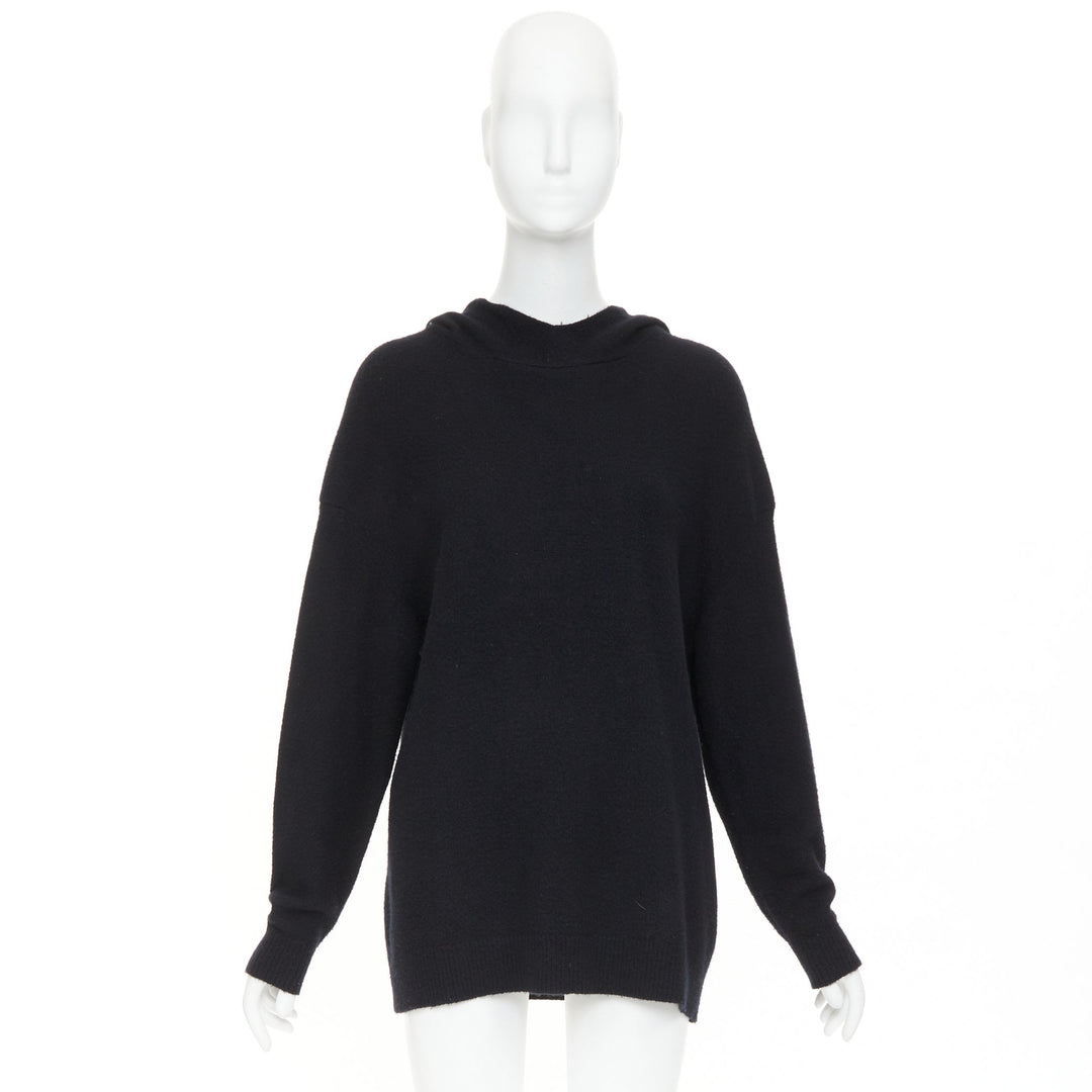 CHRISTIAN DIOR J'Adior 8 100% cashmere print back hood oversized sweater FR34 XS