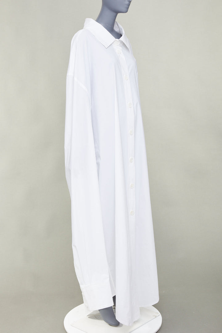 MOSCHINO Couture! white cotton poplin oversized maxi shirt dress IT50