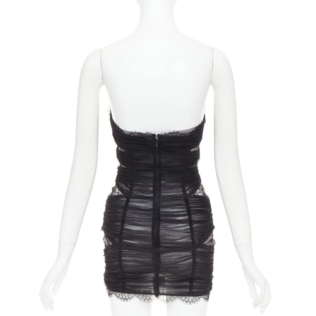 rare ALEXANDRE VAUTHIER COUTURE AW2022 Runway Lognon pleated lace ruffle dress