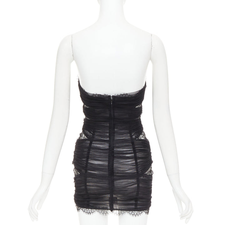 rare ALEXANDRE VAUTHIER COUTURE AW2022 Runway Lognon pleated lace ruffle dress