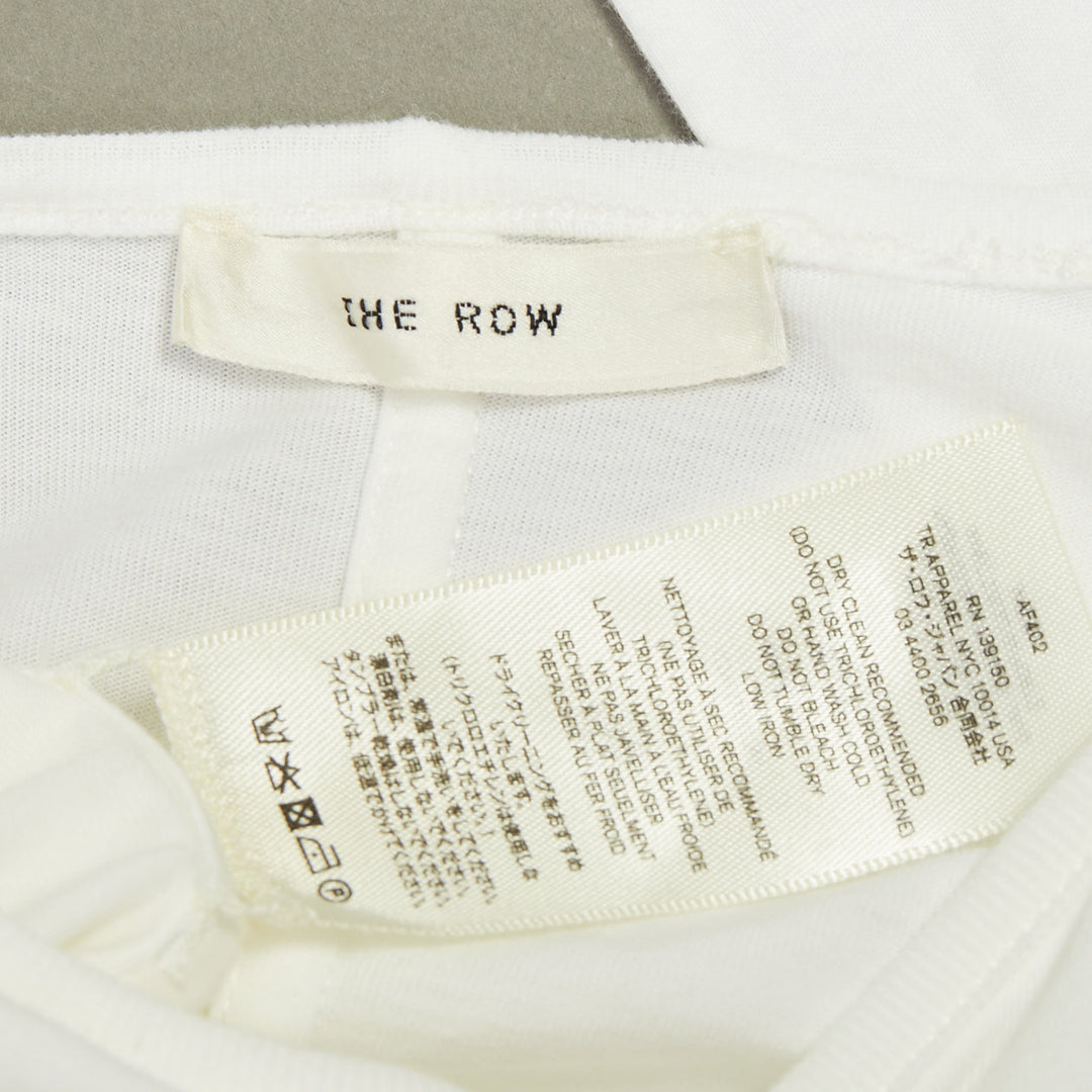THE ROW Core Essentials Back Seam optic white combed cotton long sleeve top XS