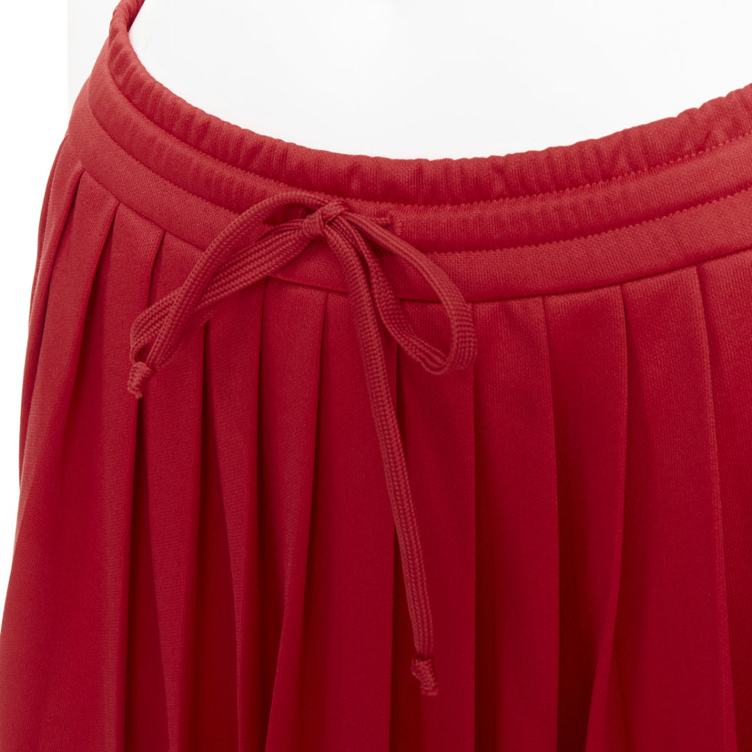 GUCCI Alessandro Michele red pleated Signature Web side track skirt XS