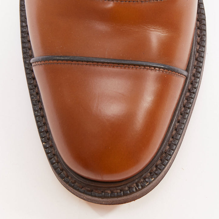CHURCH'S Lancaster sandalwood tan brown polished binder welted oxford UK5 E