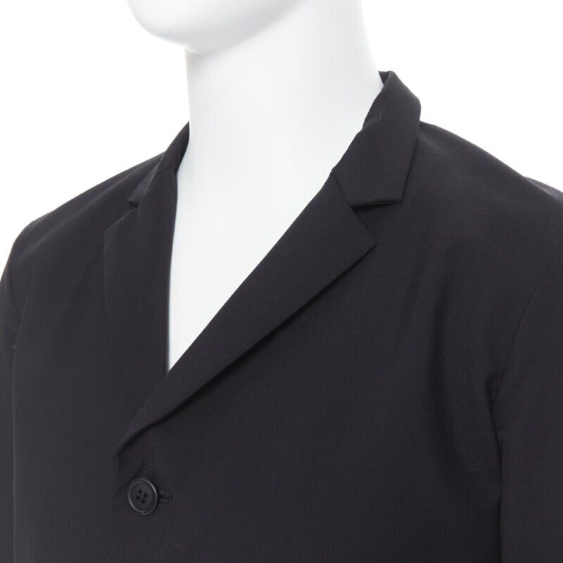 NEMETH Christopher Nemeth black wool exposed lining layered blazer jacket S