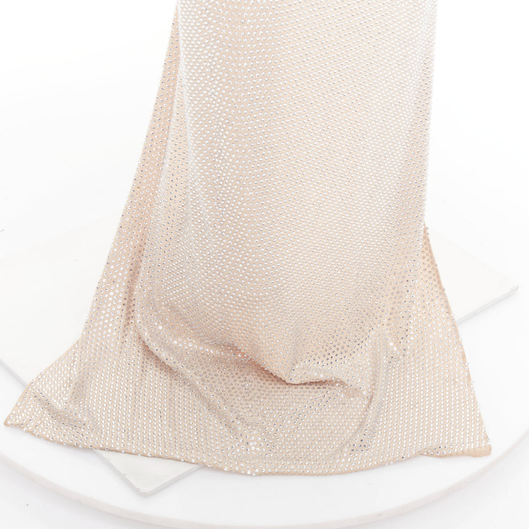 ALEXANDRE VAUTHIER 2023 Bridal ivory diamond strass crystal cut out draped gown