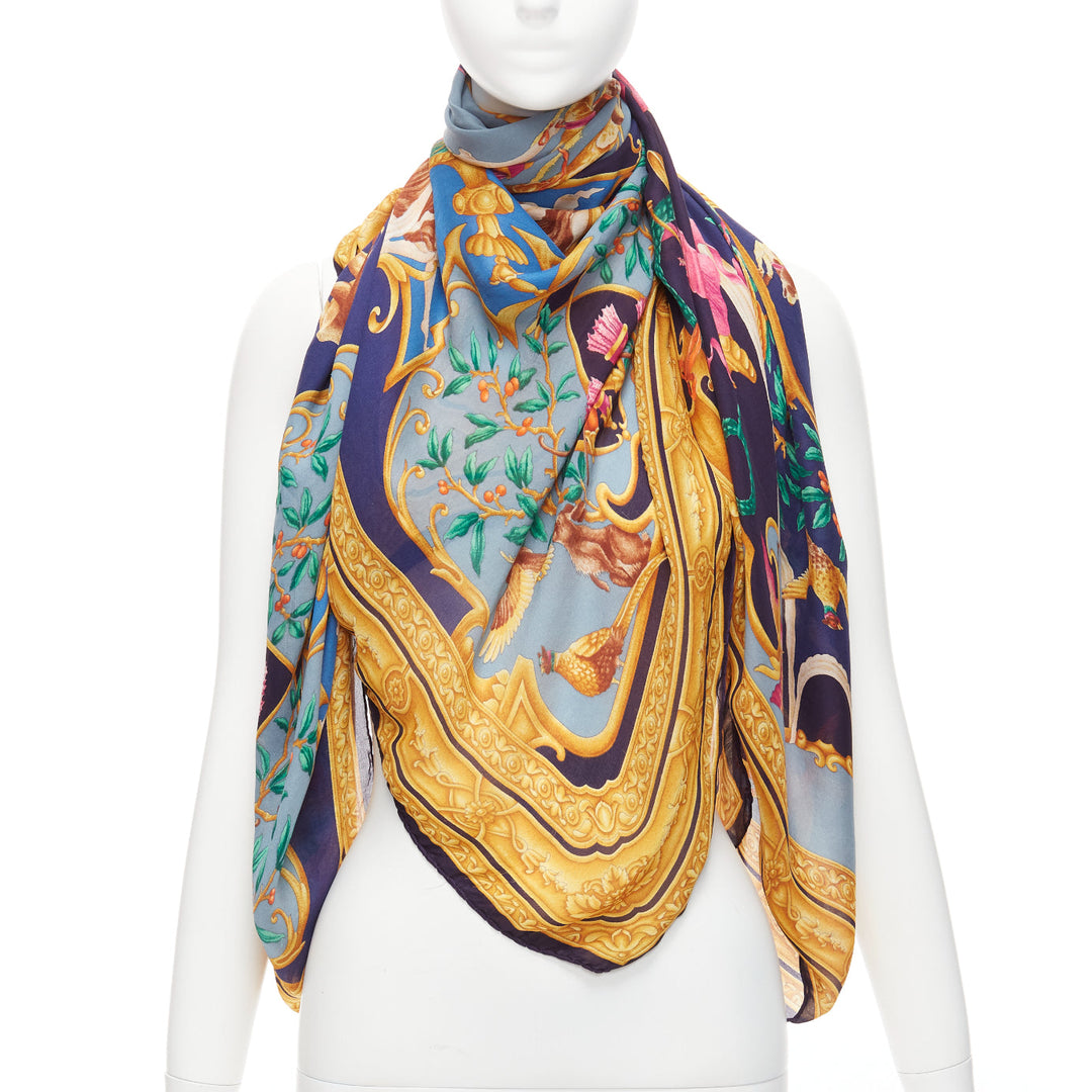 rare GUCCI Tom Ford Vintage Diana Legend Barocco motif silk square scarf