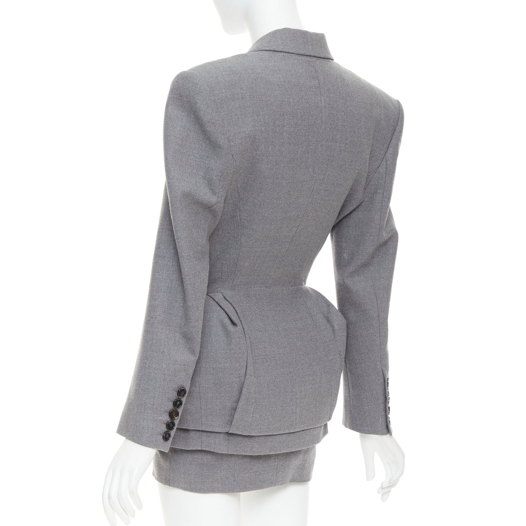 ALEXANDRE VAUTHIER COUTURE SS2022 Runway grey wasp waist padded hip jacket