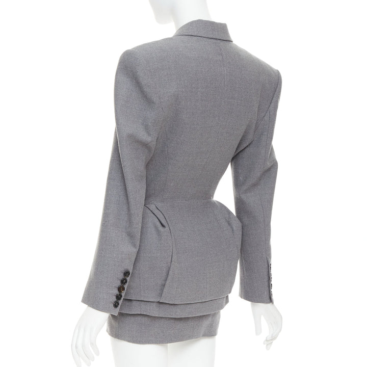 ALEXANDRE VAUTHIER COUTURE SS2022 Runway grey wasp waist padded hip jacket