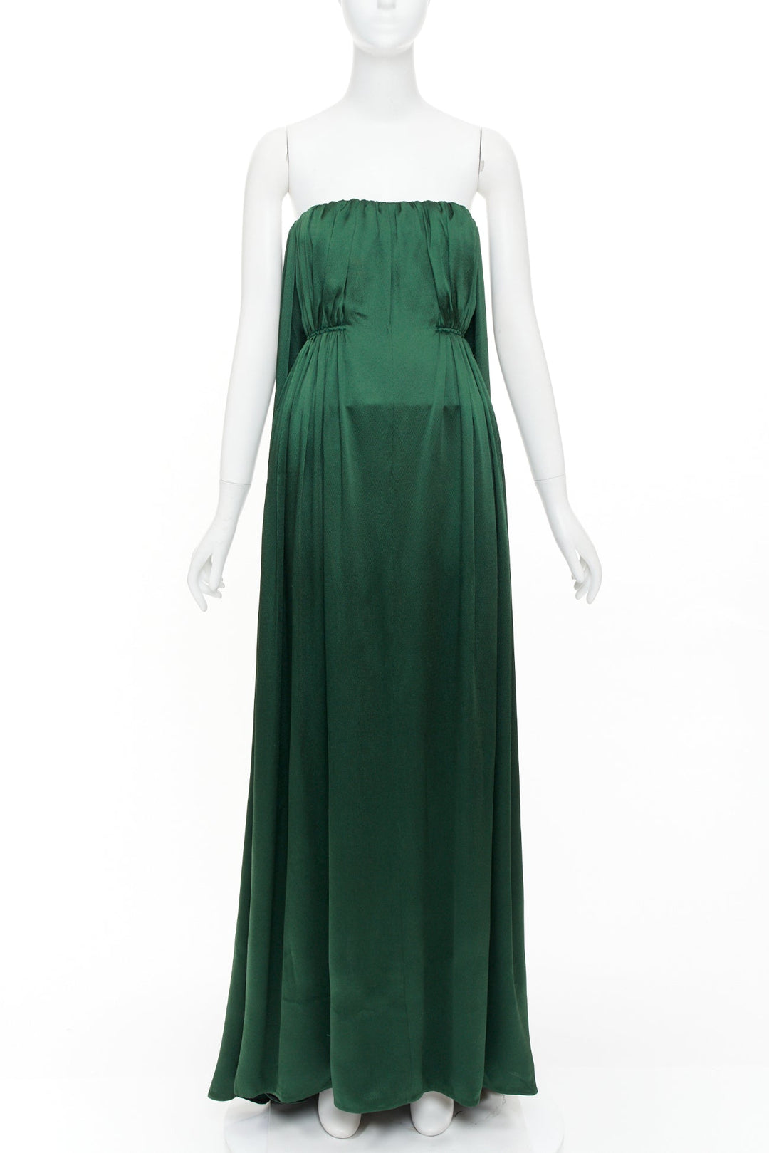 EMILIA WICKSTEAD 2020 Elaine strapless emerald green satin gown dress UK6 XS