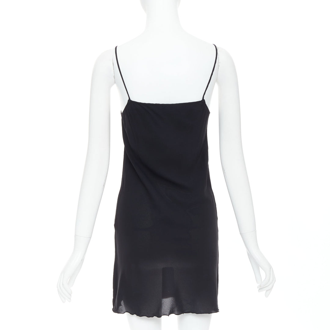 JEAN PAUL GAULTIER Vintage black silky mini slip dress IT38 XS