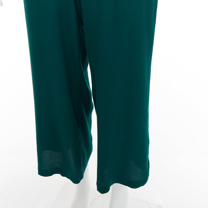 REFORMATION forest green viscose blend square neck cropped jumpsuit US0 XS