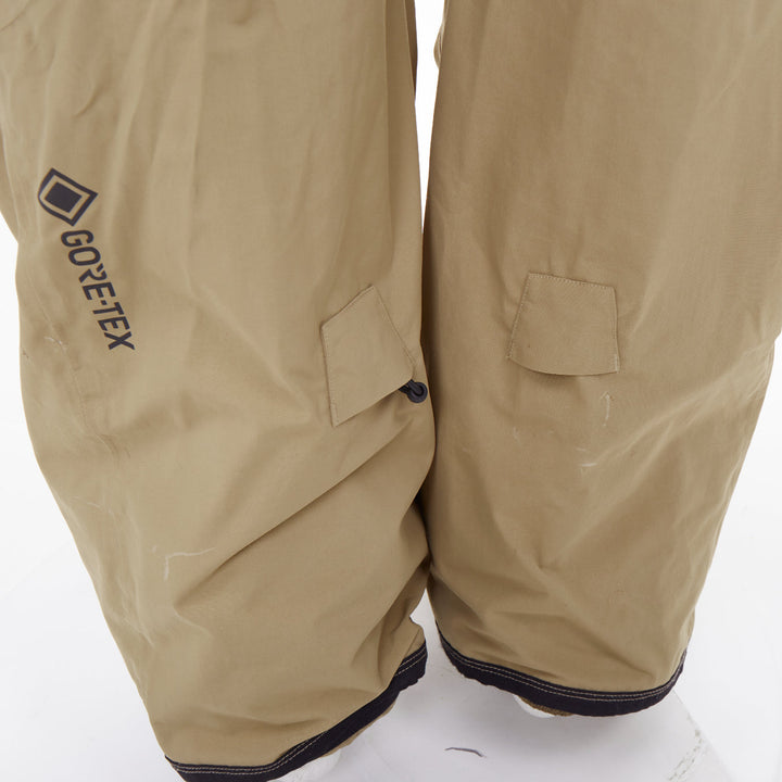 BURTON AK Freebird GORE-TEX 3L Stretch beige nylon snowboard bib pants L