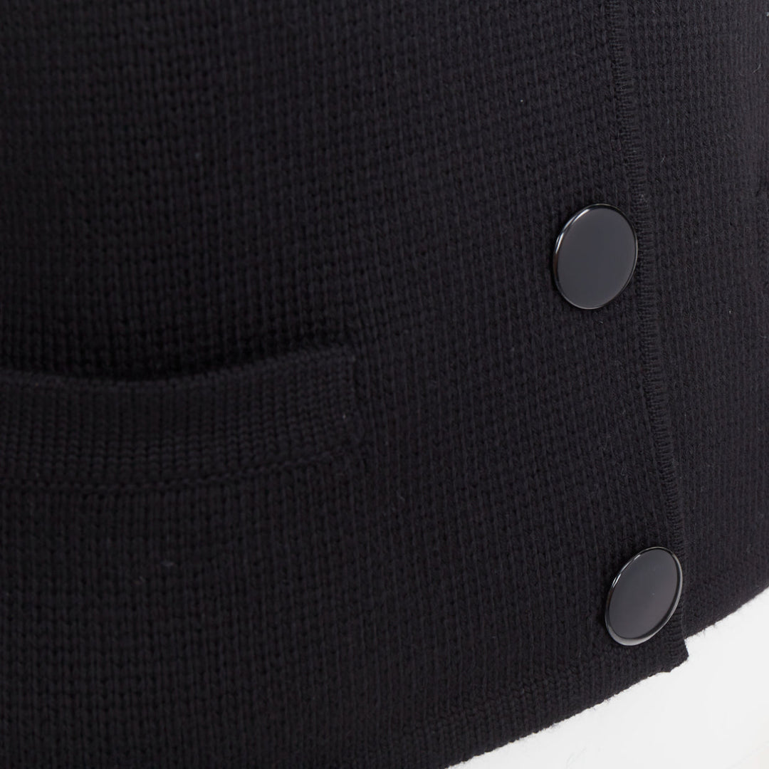 SAINT LAURENT 2014 black heavy knit wool round buttons raglan sleeves cardigan M