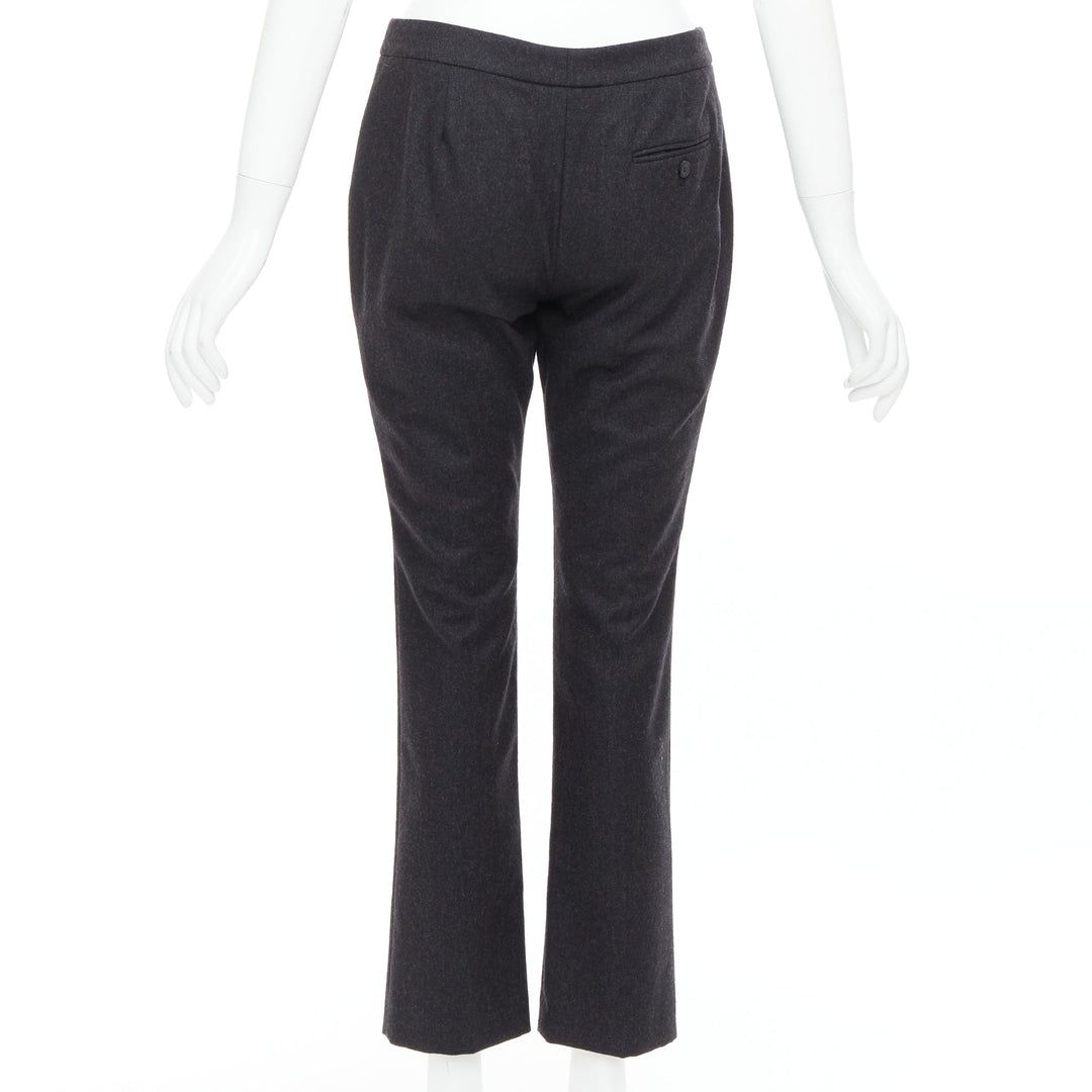 ALEXANDER MCQUEEN 2019 grey wool tapered bootcut pants IT38 XS