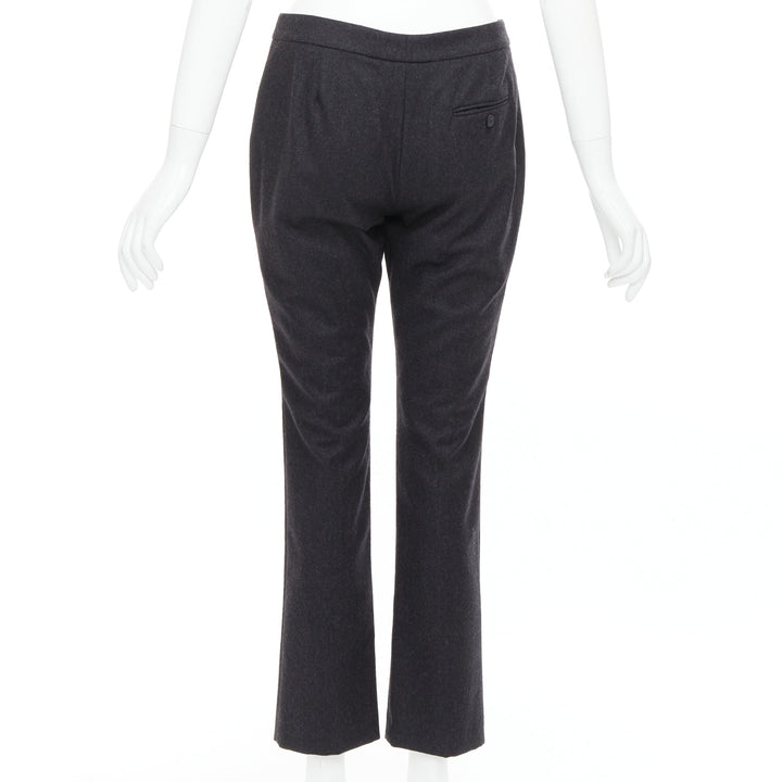 ALEXANDER MCQUEEN 2019 grey wool tapered bootcut pants IT38 XS