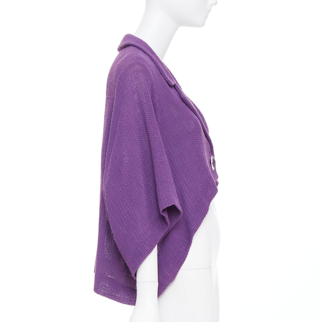 CHLOE Vintage purple cotton blend single button high low cape jacket FR38 M