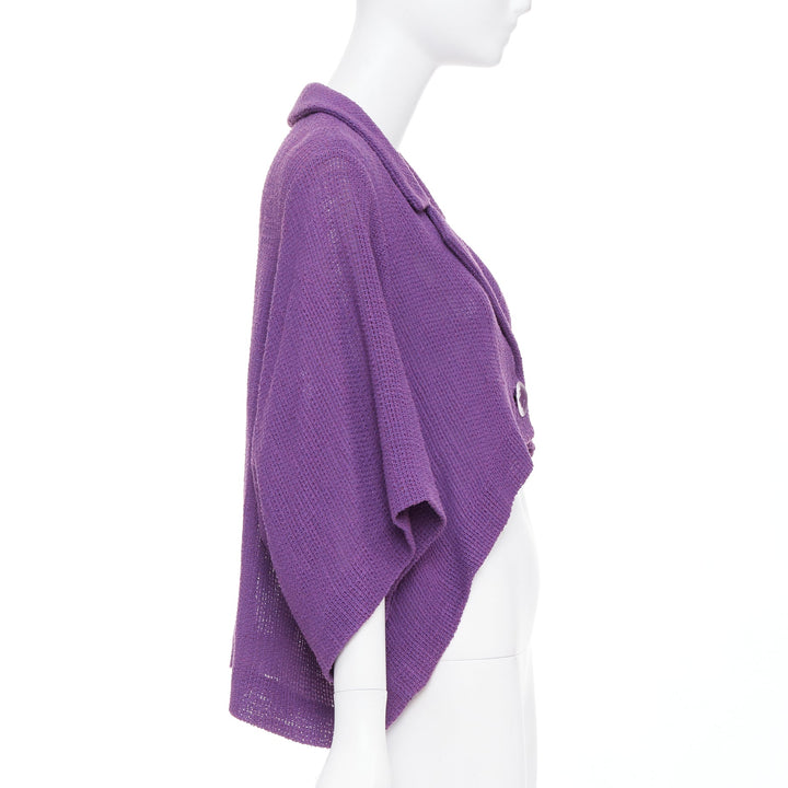 CHLOE Vintage purple cotton blend single button high low cape jacket FR38 M