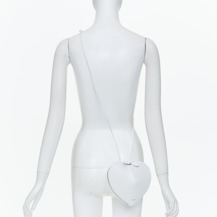 ALAIA 2022 Le Coeur white smooth calfskin sculptural leather heart crossbody bag