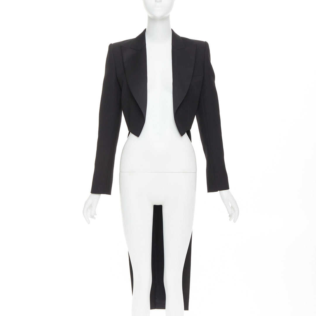 ALEXANDRE VAUTHIER COUTURE SS2020 Runway Queue De Pie satin tailcoat blazer