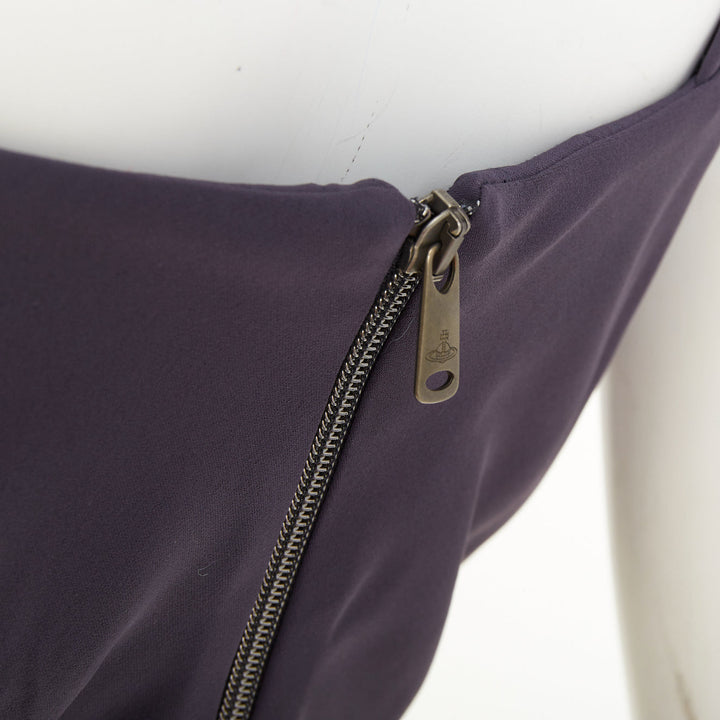 VIVIENNE WESTWOOD Sunday off-shoulder solid navy crepe corset bustier top IT44 L