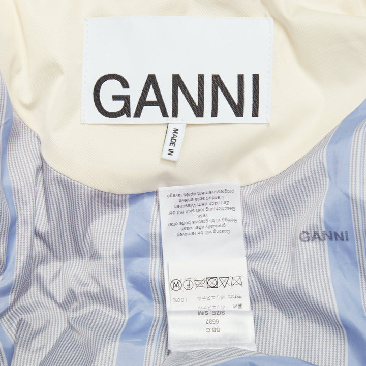 GANNI 2022 oversized shiny puff vest buttercream ivory winter gilet top M